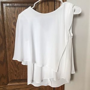 White Zara White One Sleeve Shirt